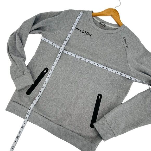 Peloton Craft gray crew neck sweatshirt with zipper pocket detail size medium - Picture 6 of 6